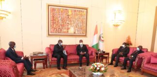 Côte d’Ivoire : Les audiences du palais de la Présidence / Le Chef de l’Etat a échangé avec le Ministre d’Etat Burkinabè de la Réconciliation Nationale et le Représentant Résident du FMI