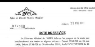 Côte d’Ivoire: liste des limitations de vitesse des véhicules sur la route