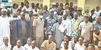 Côte d’Ivoire : Région du Bounkani/ Abdoulaye Lamine Dembélé offre un préau baptisé ‘’Kaba Nialé’’ au collège moderne de Doropo
