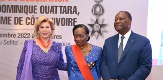 Côte d’Ivoire / La Première Dame Dominique Ouattara élevée à la dignité de grand officier dans l’ordre national