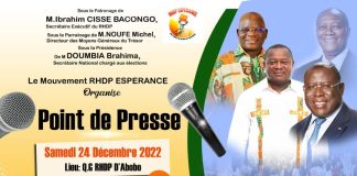 Côte d’Ivoire/ le Mouvement RHDP EPERANCE fait le point de l’opération de la révision de la liste électorale face à la presse